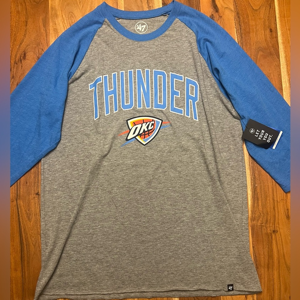 Oklahoma City Thunder 3/4 Sleeve T-Shirt New